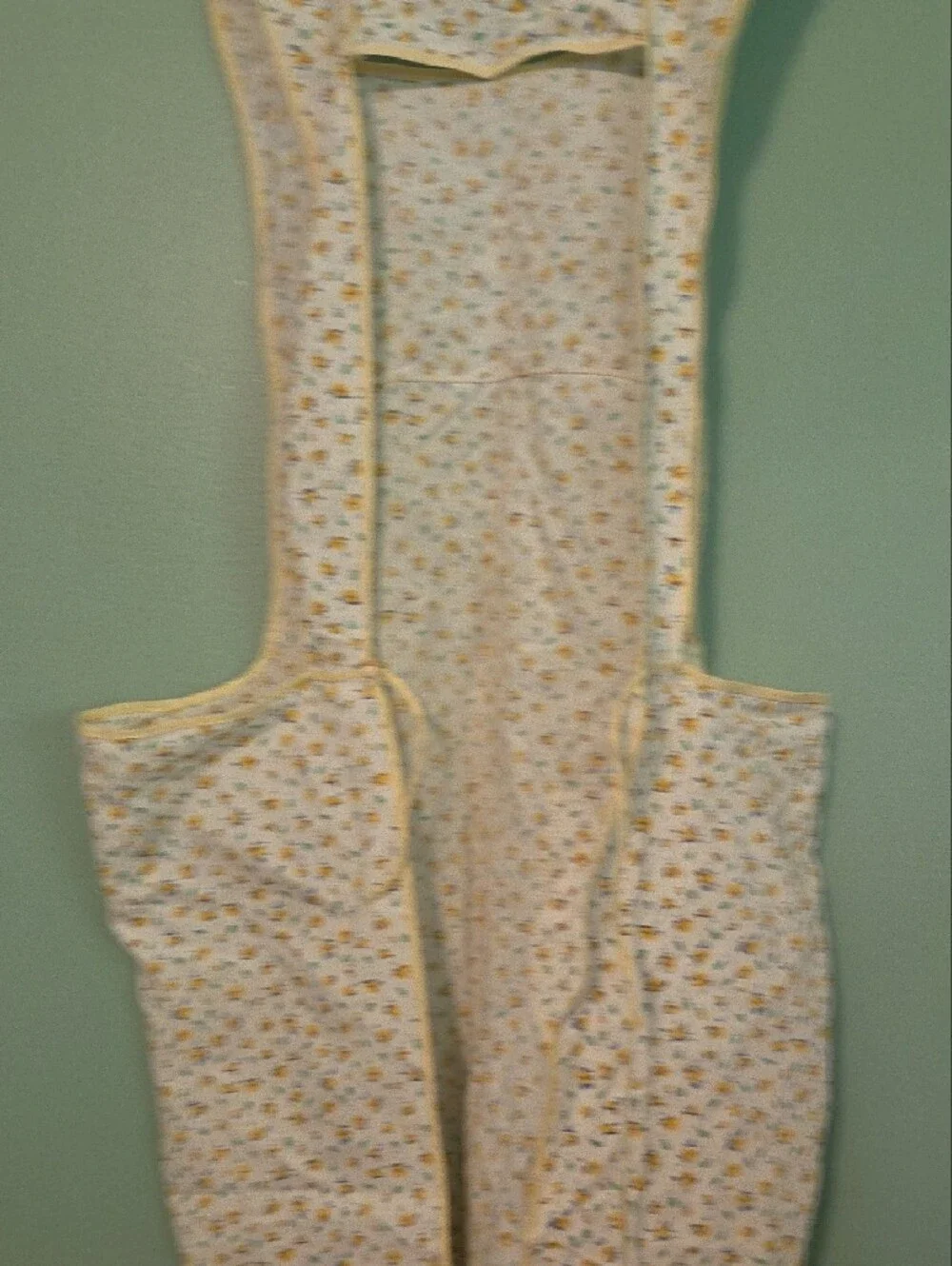 Handmade Vintage Floral Apron White and Yellow
